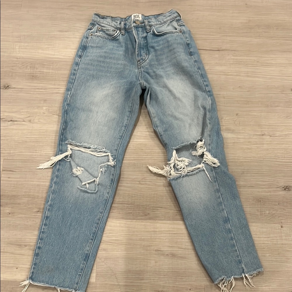 BDG Slim Straight Distressed Blue Jeans